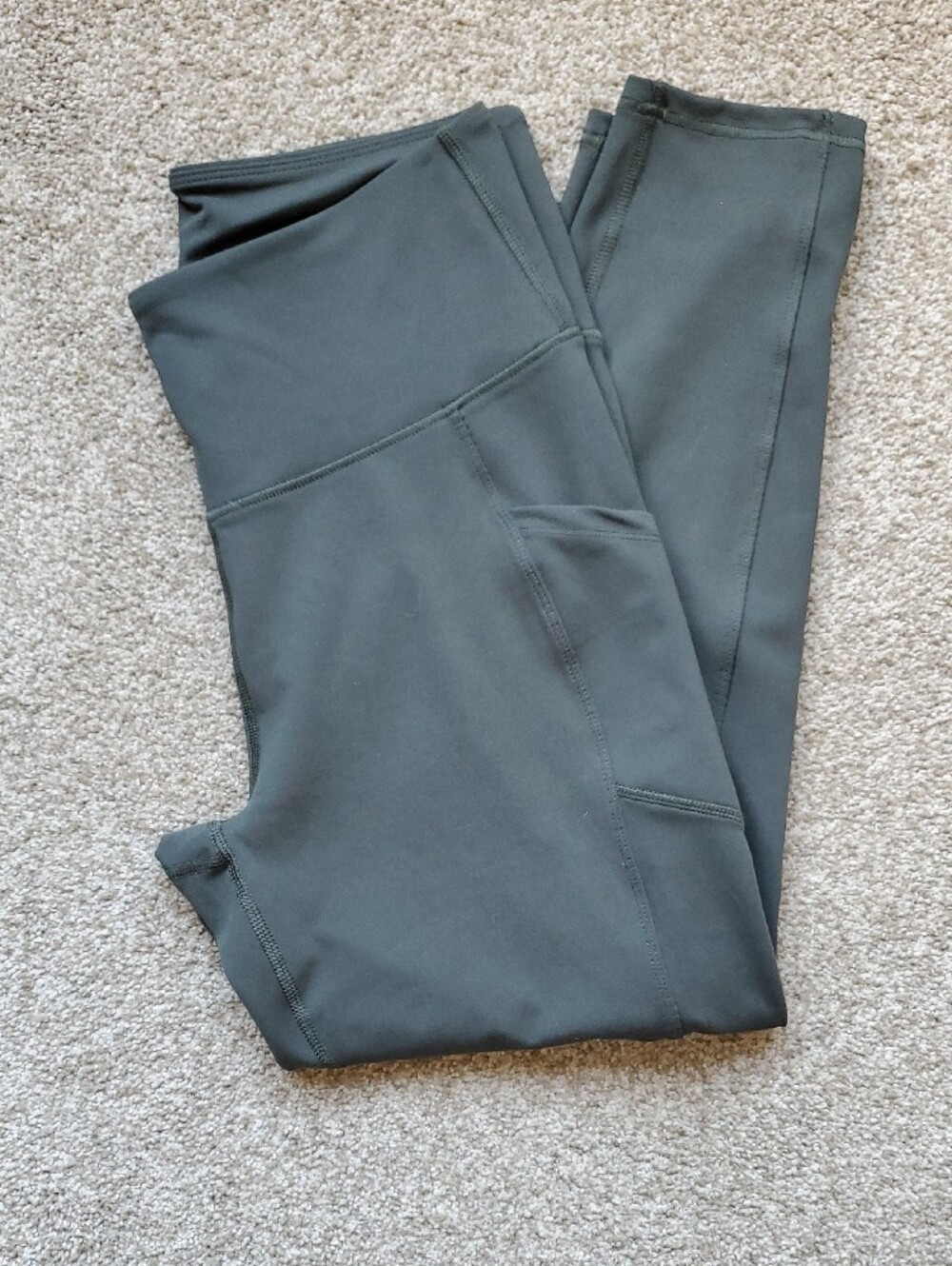 Marika High-Waist Green Leggings with Side Pockets Workout Athleisure